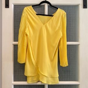 Laurie Felt -Reversible Pleated Slv Blouse Yellow- Medium-Never worn